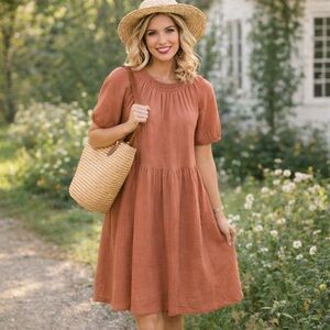 Universal Thread Cottagecore Puff Sleeve Dress Small New With Tags 100% Cotton